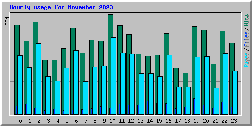 Hourly usage for November 2023